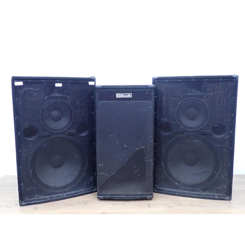 689 - An Eliminator Speaker Cabinet on Stand and a pair of P.A. Speaker Cabinets