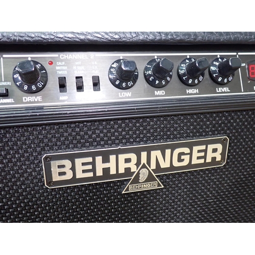 694 - A Behringer V-Tone GMX212 2x60W Stereo Guitar Amplifier and Foot Pedals