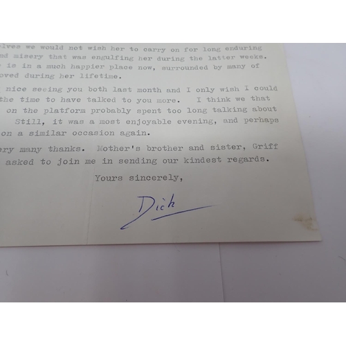 77 - Autographs including:- Dick Francis, a letter from Penny Chase to a Mrs Butler, Bing Crosby on rever... 