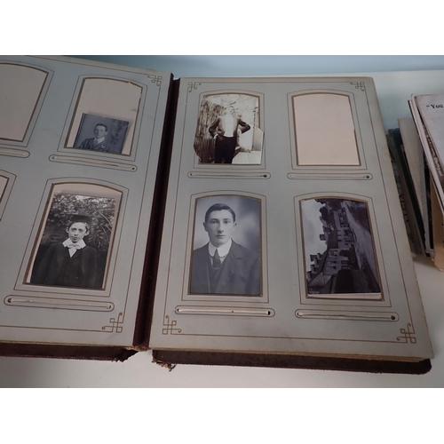 84 - A Victorian Photograph Album, portrait photographs and family groups, some loose photographs and a s... 