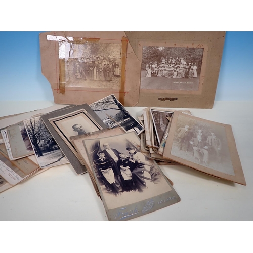 84 - A Victorian Photograph Album, portrait photographs and family groups, some loose photographs and a s... 