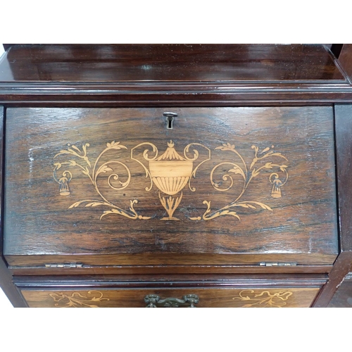 1036 - A 19th Century mahogany and rosewood Compactum Wardrobe having inverted breakfront above pair of mir... 