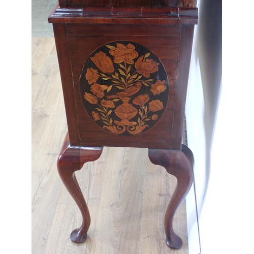 1051 - An antique walnut and floral marquetry Cabinet on Stand in the late 17th Century style, the upper se... 