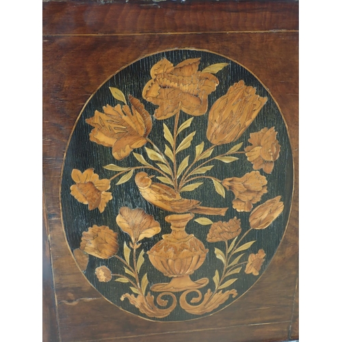 1051 - An antique walnut and floral marquetry Cabinet on Stand in the late 17th Century style, the upper se... 