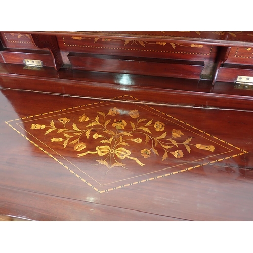 1052 - An antique Dutch marquetry Wine Cabinet with hinged lid revealing further hinged sections, the front... 