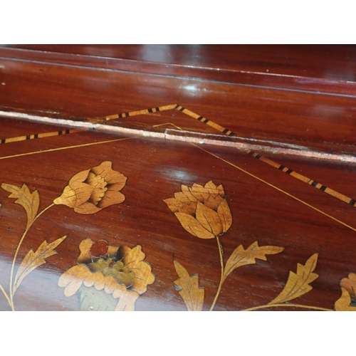 1052 - An antique Dutch marquetry Wine Cabinet with hinged lid revealing further hinged sections, the front... 