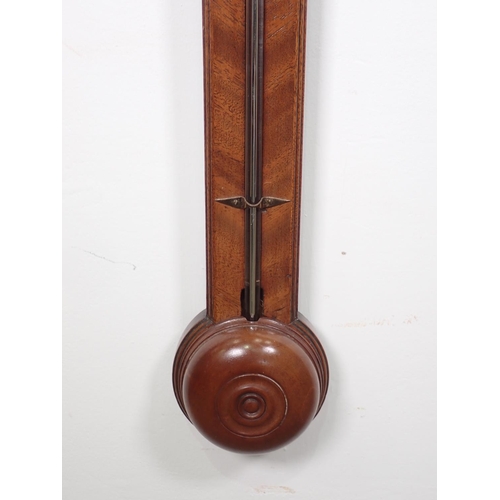 1065 - An 18th Century Stick Barometer with silvered dial inscribed Gully, London, the case with broken arc... 