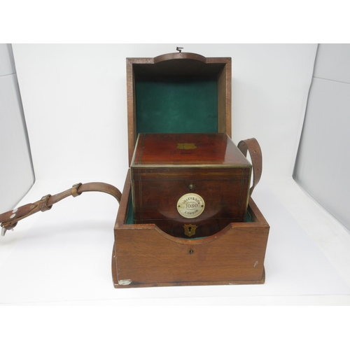 1066 - A 19th Century Chronometer by Lilley & Son, London, No 1080, in mahogany case, and travelling case