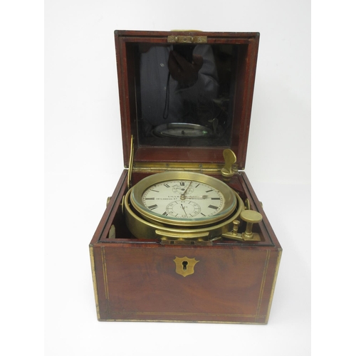 1066 - A 19th Century Chronometer by Lilley & Son, London, No 1080, in mahogany case, and travelling case