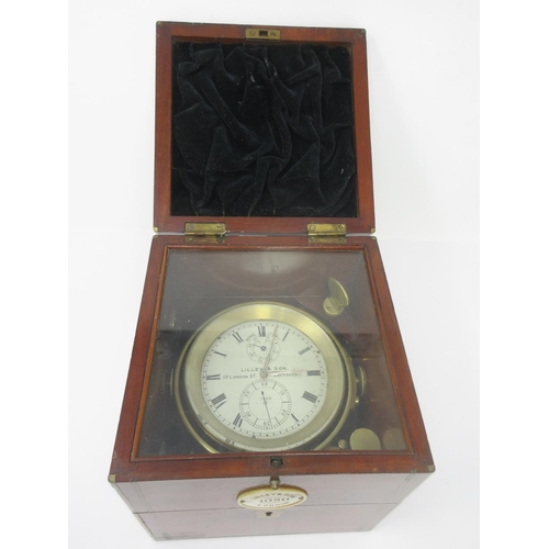 1066 - A 19th Century Chronometer by Lilley & Son, London, No 1080, in mahogany case, and travelling case