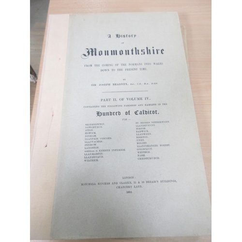 1082 - SIR JOSEPH BRADNEY, History of Monmouthshire, Vol III, Vol III parts 1 and 2, Vol IV parts 1 and 2 (... 