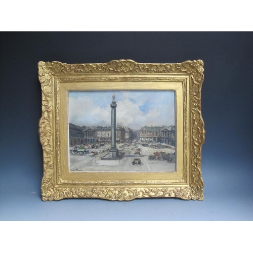 1107 - CHARLES BLONDIN. Place Vendome, Paris, signed, oil on canvas, 11 x 14 1/2in