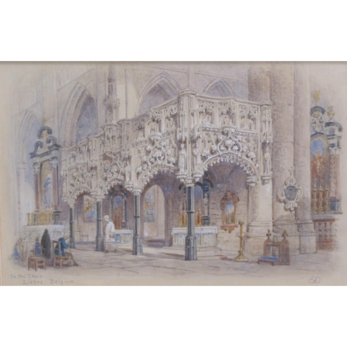 1120 - EDWIN DOLBY. Old Inn Yard, Strasbourg; and Beauvais Cathedral, signed, one dated (18)93, watercolour... 