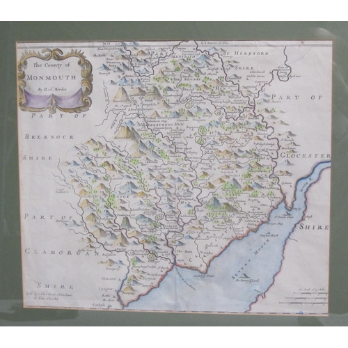 1121 - JOHANNES BLAEU. 'Wallia Principatus Vulgo Wales', engraved map, later coloured, pl. 19 x 15in; toget... 