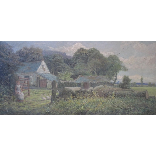 1127 - H. WARING 'Fetching Water', signed, oil on canvas, 30 x 20in; together with a painting by another ha... 