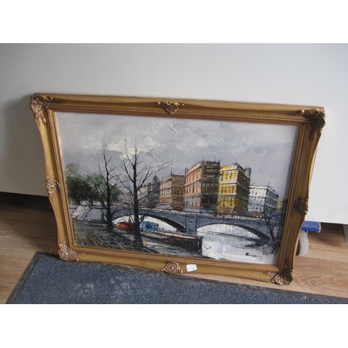 1130 - C.JACKSON. A River Landscape with Children in a Rowing Boat, signed, oil on canvas, 14 x 20in; and a... 