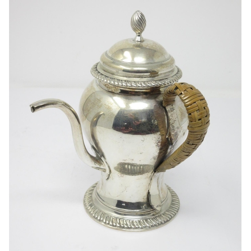 829 - An Edward VII silver Cafe-au-Lait with hot water liner and basket weave handle, London 1908