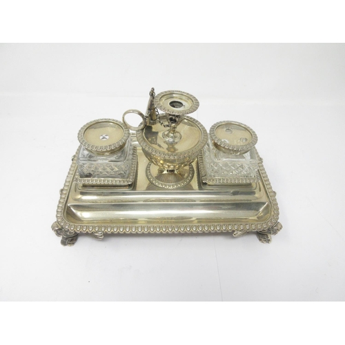 867 - A George  III silver Inkstand, London 1818, maker: Craddock & Reid