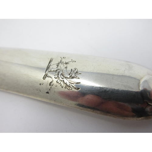 890 - A George III silver Marrow Scoop engraved crest, London 1795