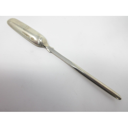 897 - A Victorian silver small Marrow Scoop engraved initials, London 1857