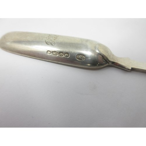 897 - A Victorian silver small Marrow Scoop engraved initials, London 1857