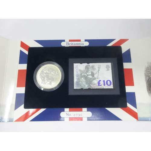 928 - An Elizabeth II St George and the Dragon Sovereign 2001, and gilded Ingot Set, in case, and a Britan... 