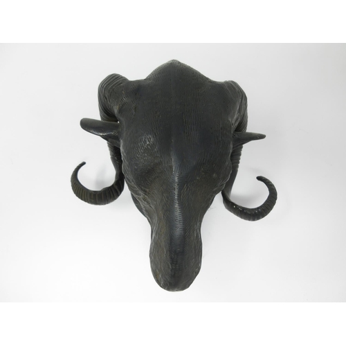 953 - A cast metal Ram's Head, 7in