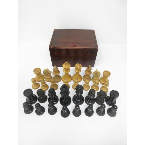 966 - Two Staunton-type Chess Sets in boxes with sliding lids