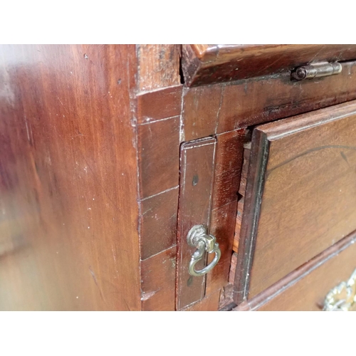 108 - A 19th Century mahogany Bureau with fitted interior above four long graduated drawers on bracket sup... 