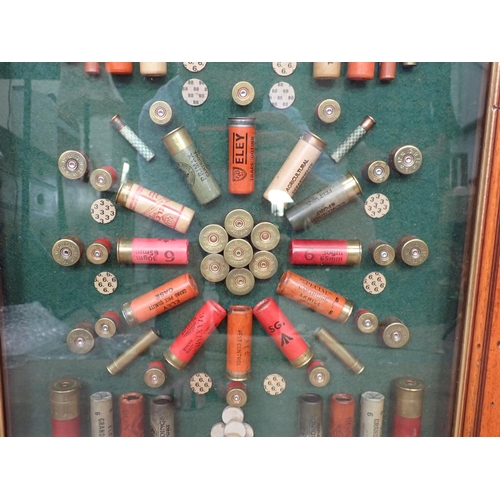 114 - A gun Cartridge Display in case, 2ft x 1ft 7in