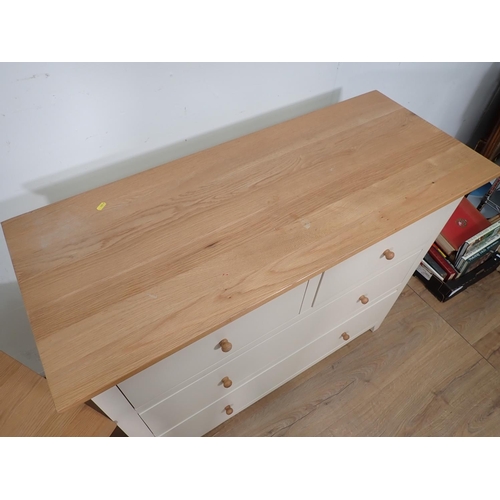 126 - A modern Chest of drawers, 3ft 9in W and a matching Bedside Chest