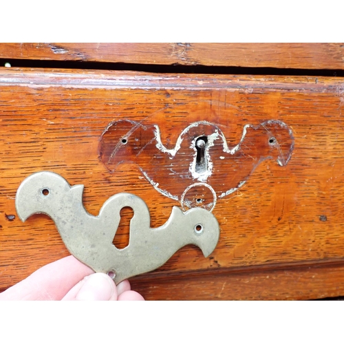 13 - A 19th Century oak Chest of four long drawers on bracket supports, 3ft 4in W x 2ft 7in H