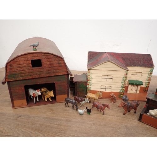 135 - Models: Painted farm yard and animals, Well, another