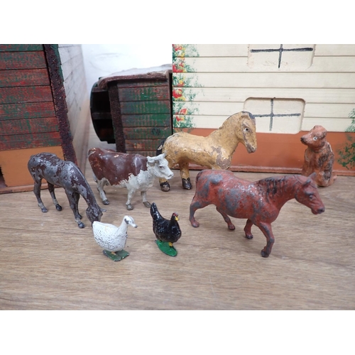 135 - Models: Painted farm yard and animals, Well, another