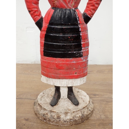 137 - A painted metal Figure of a Welsh Lady, 20in H