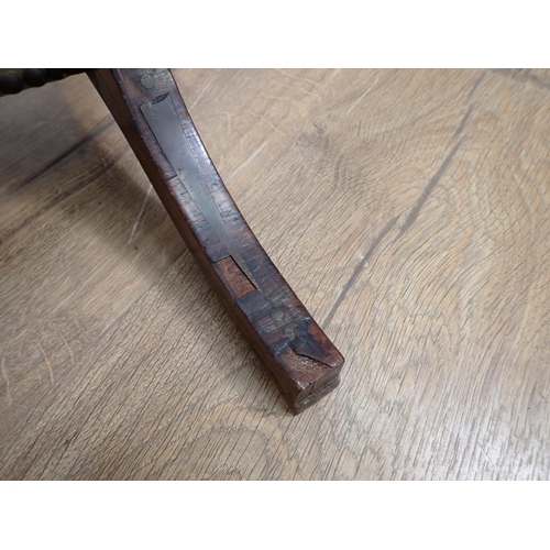 148 - A 19th Century rosewood Stand, with pull-up firescreen and fitted frieze drawer, 2ft 9in H