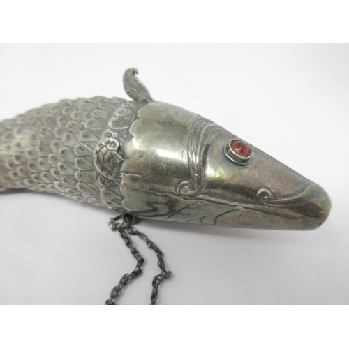 209 - A white metal articulated Fish, 8in