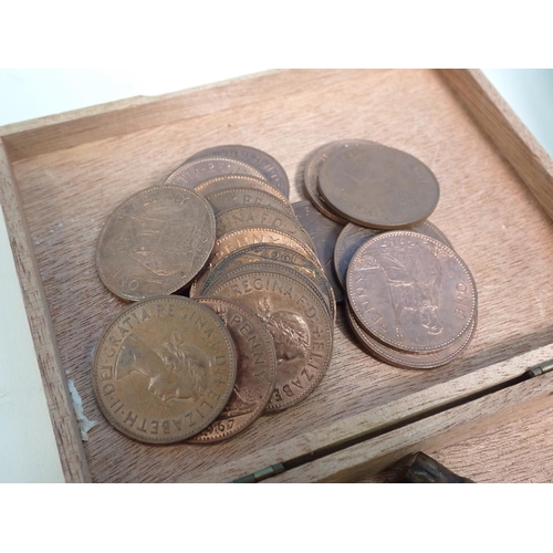 237 - A Tin of Coins and Military Badges, etc