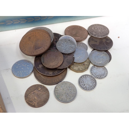 237 - A Tin of Coins and Military Badges, etc