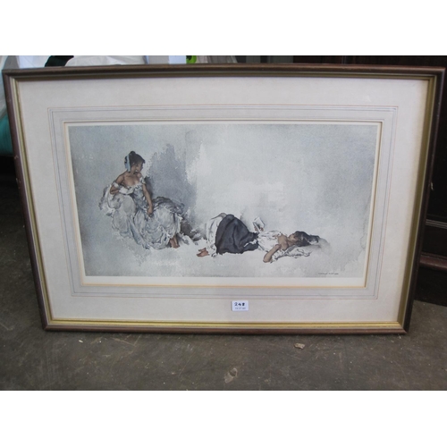 248 - AFTER SIR WILLIAM RUSSELL FLINT. Roxanna in the Ardeche, reproduction in colours, 16 x 20in; and one... 