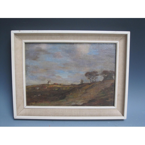 268 - FREDERICK GOLDEN SHORT. Extensive heathland view with cattle grazing, signed, oil on canvas, 10 x 18... 