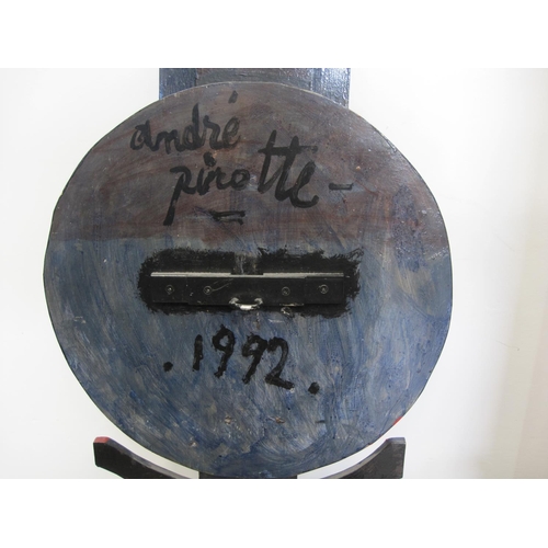 273 - ANDRE PIROTTE. Monsieur Bleu, painted wood installation, signed and dated 1992 on the reverse, 60in ... 