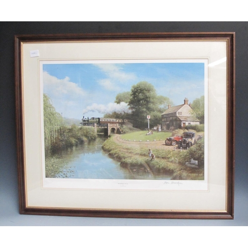 285 - DON BRECKON. 'Riverside Local', colour reproduction, signed in lower margin, pl.18 x 24in; one other... 