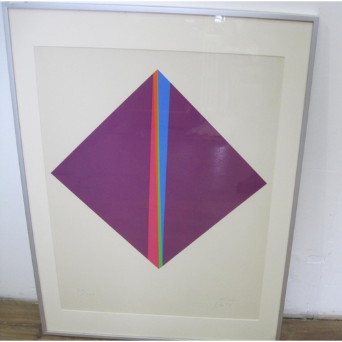 291 - FOLLOWER OF VICTOR VASERELY. Abstract, colour screen print, indistinctly signed in the lower margin ... 