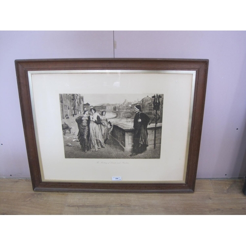 298 - Two framed Photogravures depicting The Meeting of Dante and Beatrice (after H. Holliday); and Dante'... 