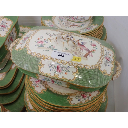 343 - A large quantity of Minton Exotic Bird patterned Dinnerware, some A/F