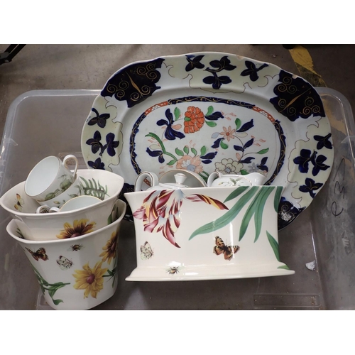 374 - Portmeirion Dishes, Meat Plate, Strainer etc