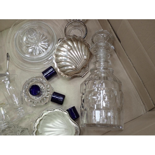 385 - Three various Decanters, wine glasses etc