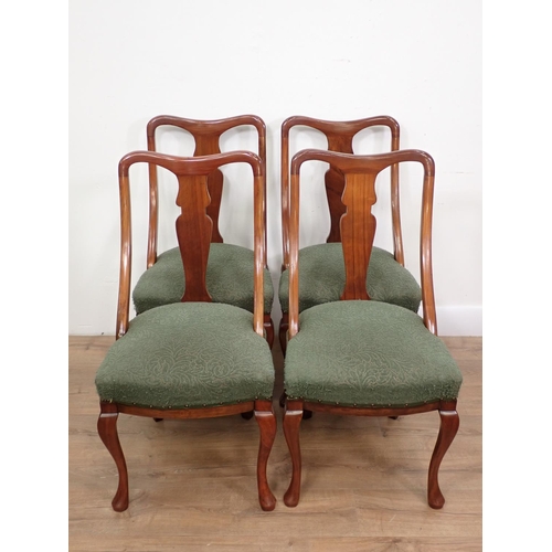 399 - A 1920's walnut Dining Suite comprising extending Table and four Chairs, 6ft 7in including leaf x 3f... 