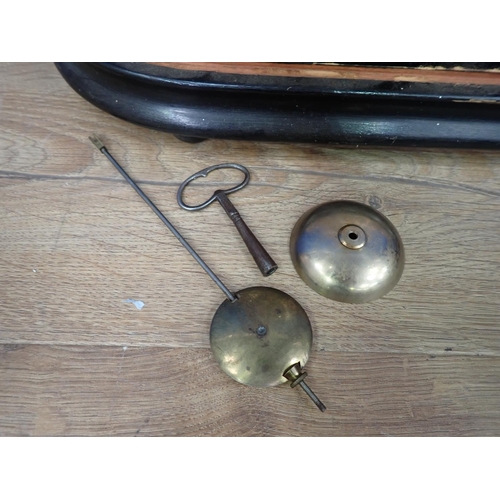 446 - A French style gilt metal Mantel Clock with figure of a boy beside the dial under glass dome, dome A... 